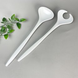 Hvidt rosti retro salatbestik