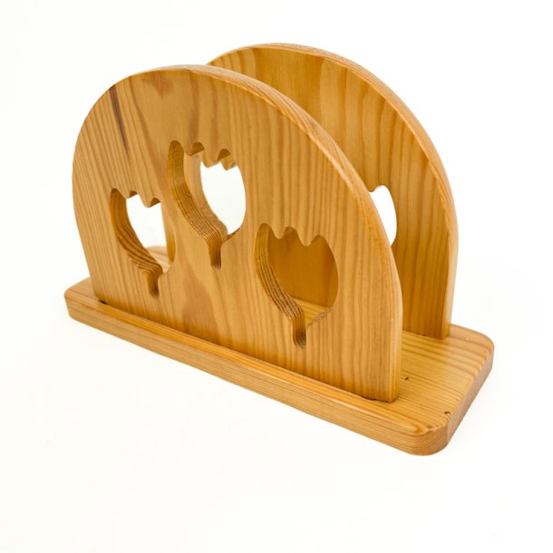 Retro tr� servietholder tulipaner