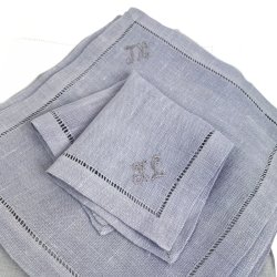 Otte lyselilla vintage h�rservietter