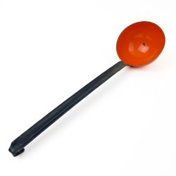 Rote Vintage-Schpfkelle aus Emaille