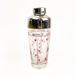 Vintage cocktailshaker med drinkopskrifter