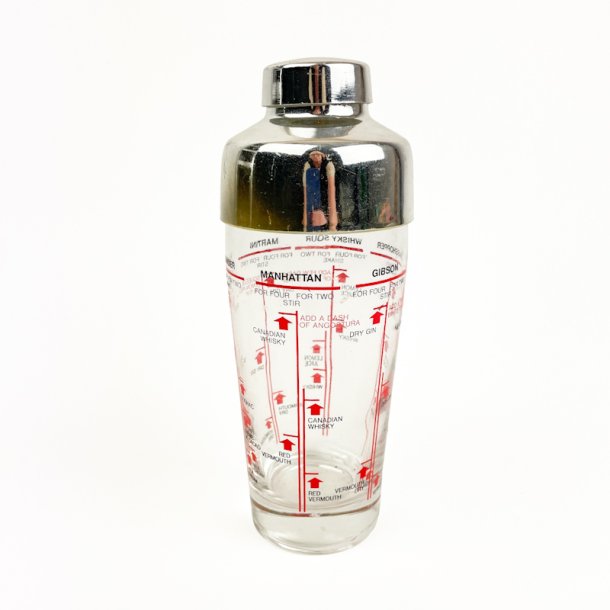 Vintage cocktailshaker med drinkopskrifter