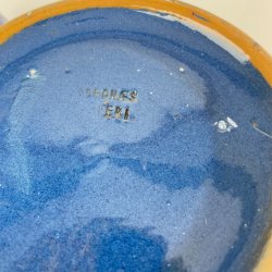 Abedn�s bl� vintage sildekrukke