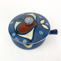 Abedn�s bl� vintage sildekrukke