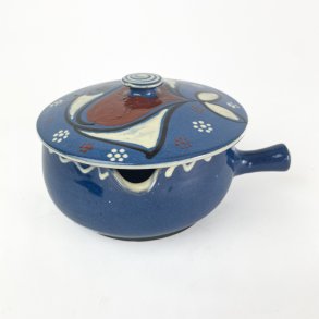 Abedn�s bl� vintage sildekrukke