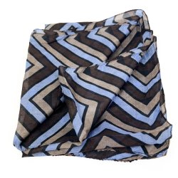 Aflang bl� vintage silkechiffon t�rkl�de