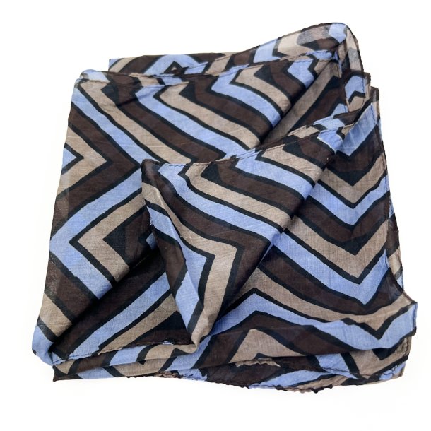 Aflang bl� vintage silkechiffon t�rkl�de