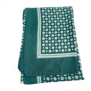 Grnt silketrklde med mnster