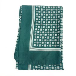 Grnes Seidenschal mit Muster