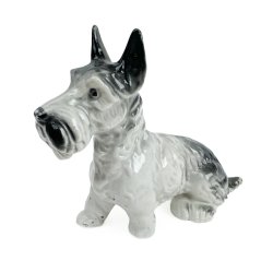 Gr� og hvid vintage terrier