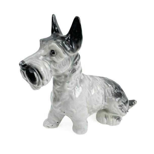 Gr� og hvid vintage terrier
