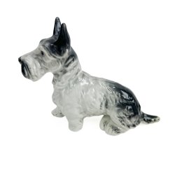 Gr� og hvid vintage terrier