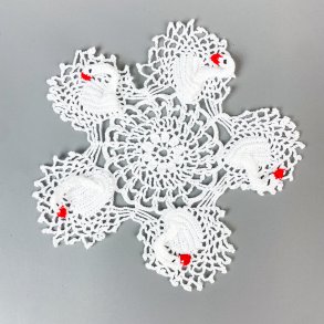 Gehkelter Vintage-Flakon mit Schwnen