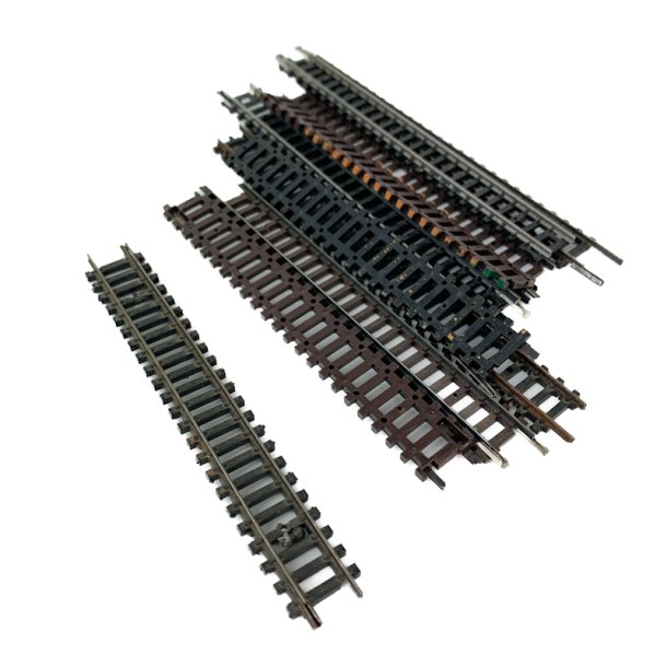 Vintage modeltog-skinner i N-skala