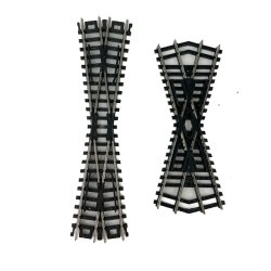 To N-skala modeltog-skinner  kryds og sporskifte