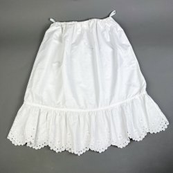 Broderet hvidt vintage sk�rt S/M