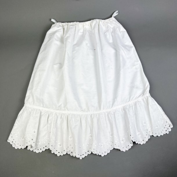 Broderet hvidt vintage sk�rt S/M