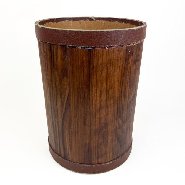 Rummelig tr�look retro papirkurv