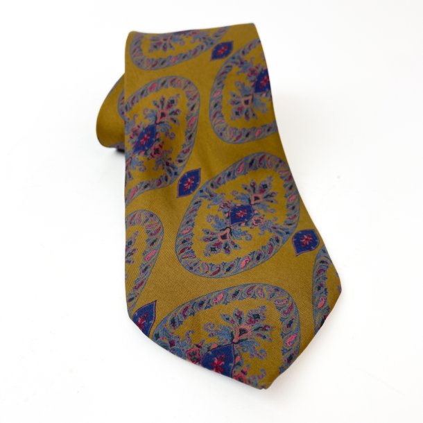 Vintage slips i silke med paisleymnster