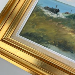 Maritimt maleri olie p� l�rred � Knud B�strup