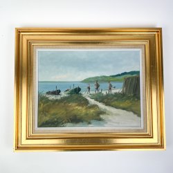 Maritimt maleri olie p� l�rred � Knud B�strup