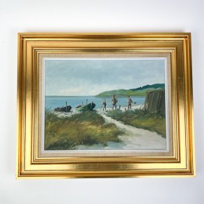 Maritimt maleri olie p� l�rred � Knud B�strup