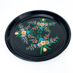 Sort vintage serveringsbakke