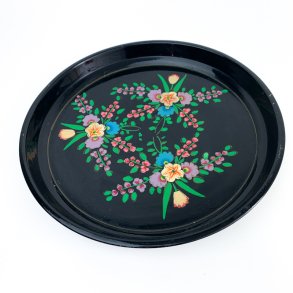 Sort vintage serveringsbakke