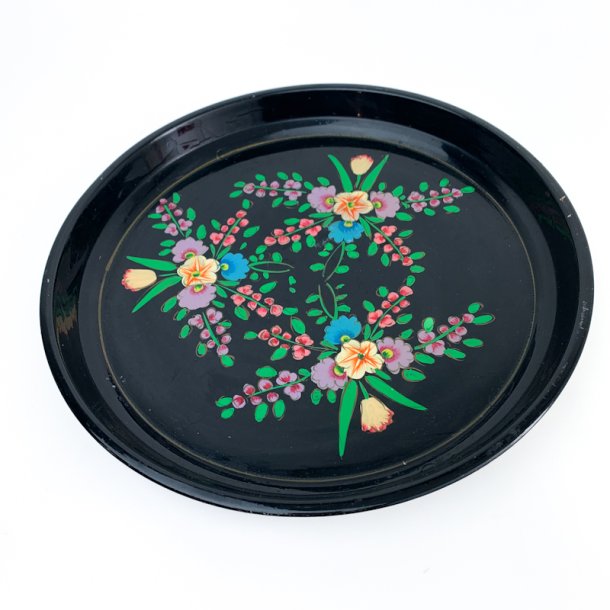 Sort vintage serveringsbakke