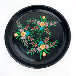 Sort vintage serveringsbakke