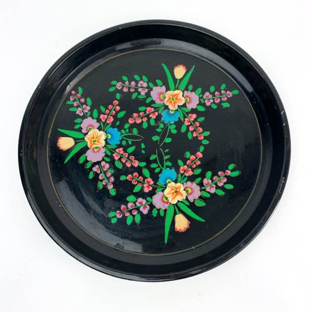 Sort vintage serveringsbakke