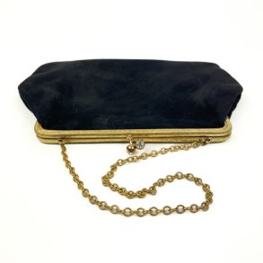 Sort vintage velour selskabstaske