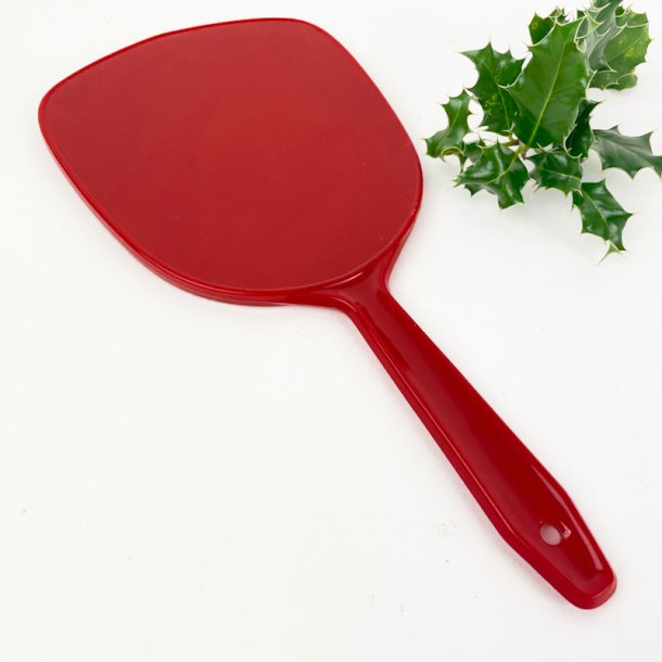 Roter Vintage Handspiegel in Rot