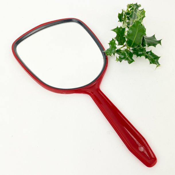 Roter Vintage Handspiegel in Rot