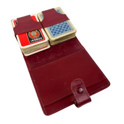 R�dt vintage bridgeetui med kort