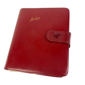 R�dt vintage bridgeetui med kort