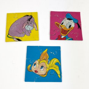 Tre Disney vintage puslespil
