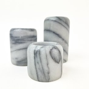 Vintage graue Marmor-Kerzenhalter  drei Stck