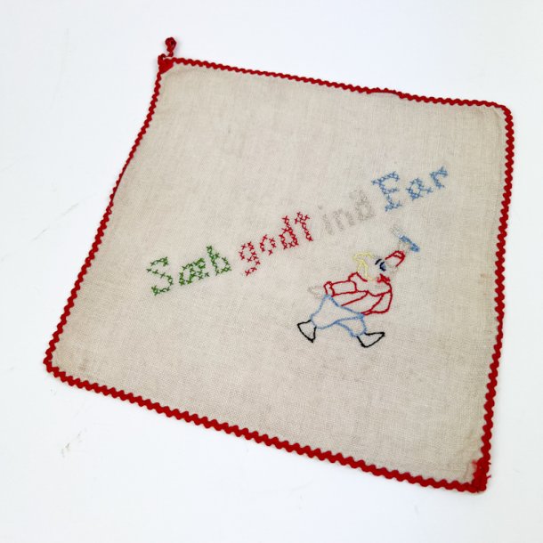 Broderet vintage st�vklud til far