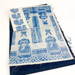 Fire stykker retro denim og tryk 