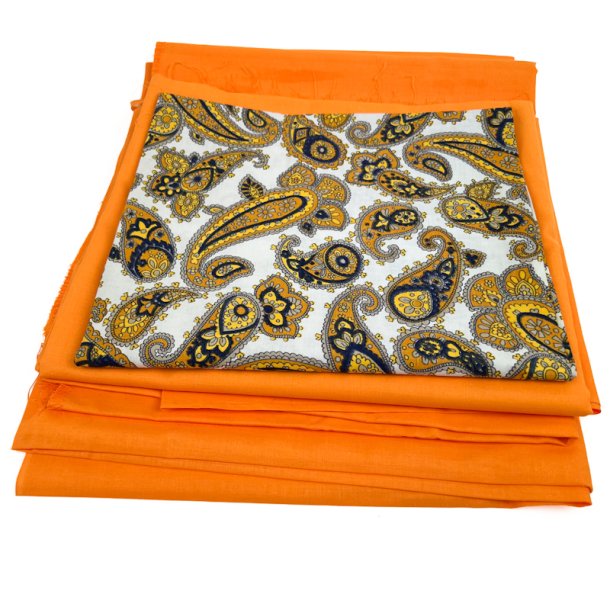 Originale orange vintage bomuldsstoffer 710 cm