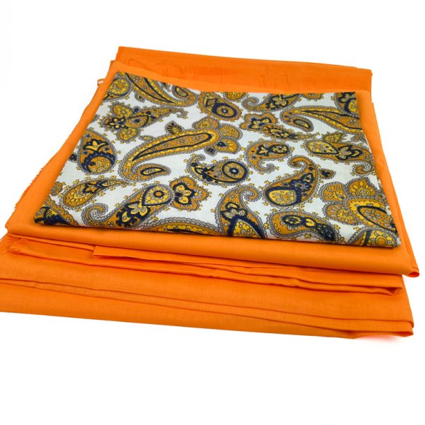Originale orange vintage bomuldsstoffer 710 cm