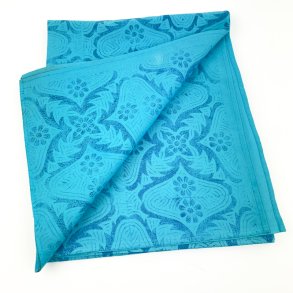 Turkis 70'er retro dug - 140 x 140 cm