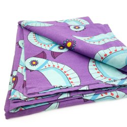 Lilla retro dug med bl� fugle 240 cm