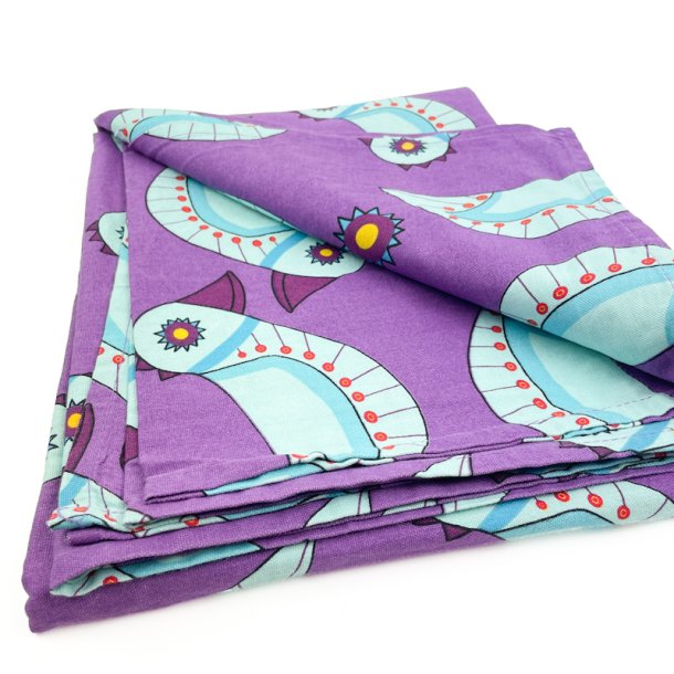 Lilla retro dug med bl� fugle 240 cm