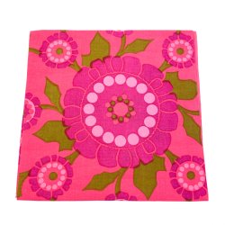 Pink retro dug med blomster - 90�90 cm