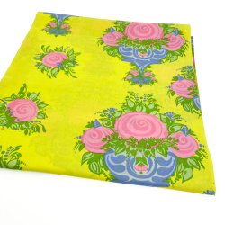 Gul vintage dug med roser 180 cm
