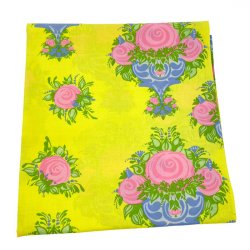 Gul vintage dug med roser 180 cm