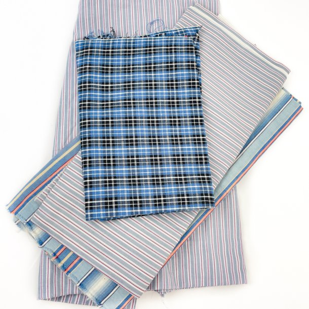 Fire vintage stofstykker i bomuld