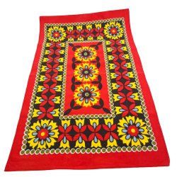 Blomstret r�d retro bordl�ber